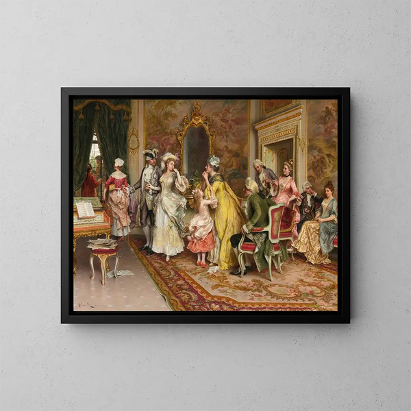 L'attente - Arturo Ricci — indrammet kunstværk på væggen