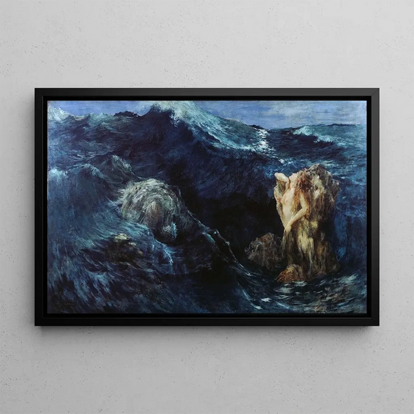 Scylla og Charybde - Ary Ernest Renan — indrammet kunstværk på væggen