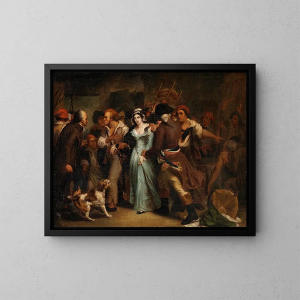 L'Arrestation de Charlotte Corday - Ary Scheffer — indrammet kunstværk på væggen