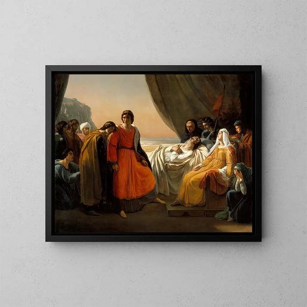 La Mort de Saint Louis - Ary Scheffer — indrammet kunstværk på væggen