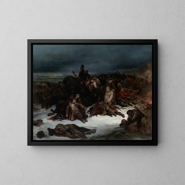 La retraite de l'armée de Napoléon de Russie i 1812 - Ary Scheffer — indrammet kunstværk på væggen