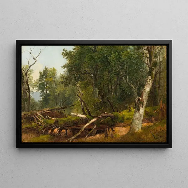 Scène forestière dans les Catskills - Asher Brown Durand — indrammet kunstværk på væggen