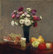 Asters og frugt på et bord - Henri Fantin-Latour — visning af kunstværket