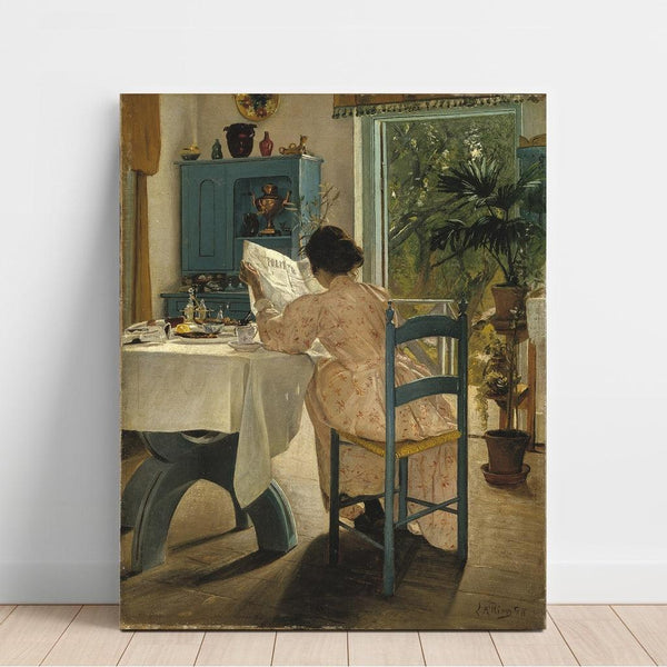 Reproduktion af maleriet Ved morgenmaden - Laurits Andersen Ring