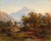 Region i Sydtyrol, landskab i morgensol - August Behrendsen — visning af kunstværket
