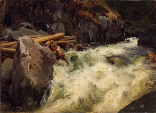 August Cappelen - Study of a Waterfall.webp