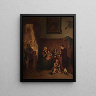 August Friedrich Siegert - Bewirtung einer armen Familie.webp