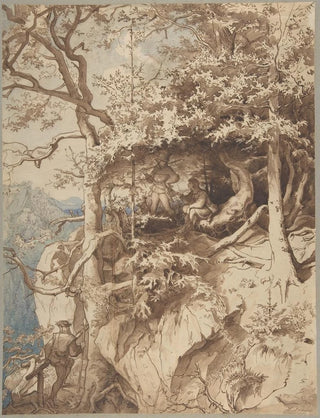 August Leopold Venus - Hunters in an Outlook on a Mountain.webp