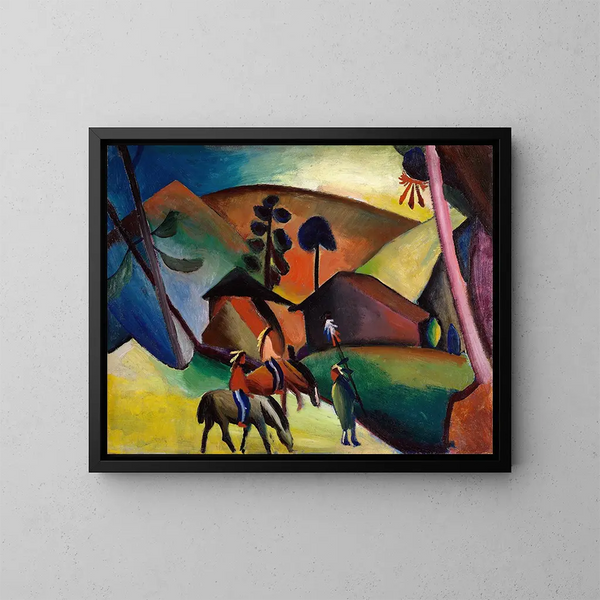 Indiens à cheval - August Macke — indrammet kunstværk på væggen