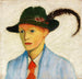 et ungt med hat med fjer - August Macke — visning af kunstværket