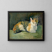 Chat på pude grøn I - August Macke — indrammet kunstværk på væggen