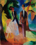 "Folk ved bredden af den blå sø" - August Macke — visning af kunstværket