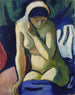 en nøgen pige med tørklæde - August Macke — visning af kunstværket