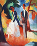 De mennesker ved bredden af den blå sø - August Macke — visning af kunstværket