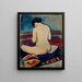 det siddende tableau med en pude - August Macke — indrammet kunstværk på væggen