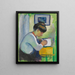 Kvindemaleri, der skriver - August Macke — indrammet kunstværk på væggen