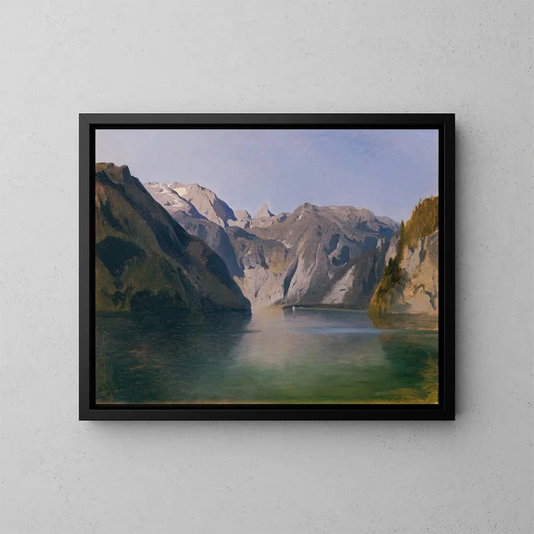Vue sur le Königssee - August Schaeffer von Wienwald — indrammet kunstværk på væggen