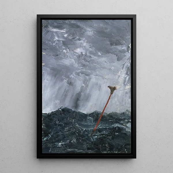 Reproduktion af maleriet Mer agitée, balise de bruyère - August Strindberg