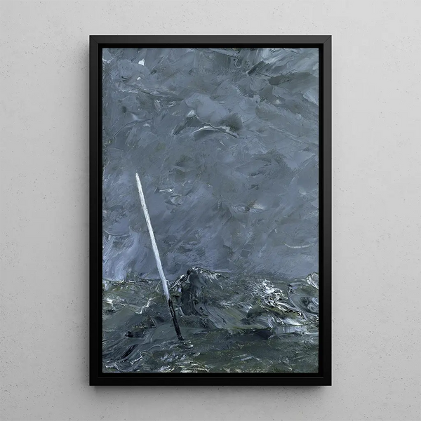Reproduktion af maleriet Mer agitée, bouée uden mærke på hovedet - August Strindberg
