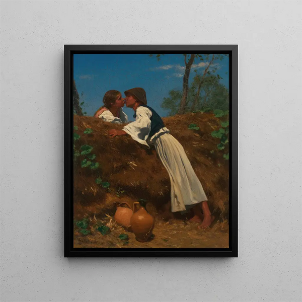Le Baiser II - August von Pettenkofen — indrammet kunstværk på væggen