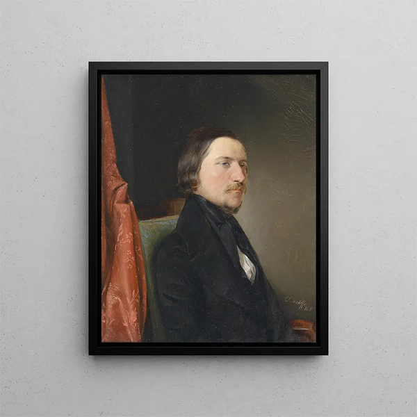 Portrait af August Semeleder - August von Pettenkofen — indrammet kunstværk på væggen