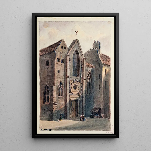Reproduktion af maleriet af Eglise Saint-Landry - Auguste Sébastien Bénard