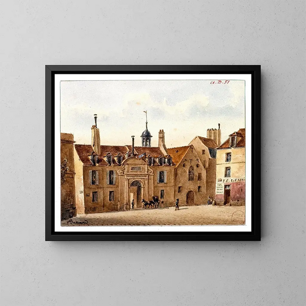 L'ancien hospital af Pitié, rue Lacépède - Auguste Sébastien Bénard — indrammet kunstværk på væggen