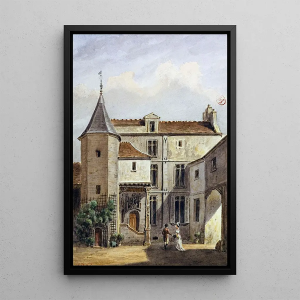 Maison dite de Saint-Louis, rue des Marmousets, Saint Marcel - Auguste Sébastien Bénard | Reproduction — indrammet kunstværk på væggen