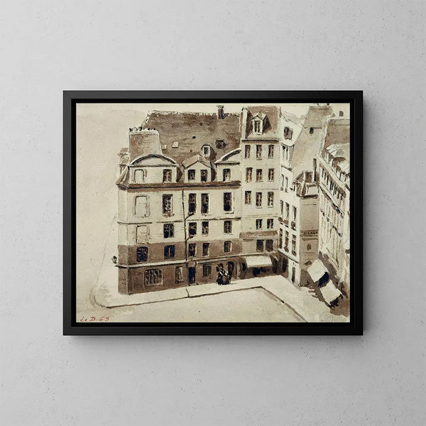 Place du Marché Neuf - Auguste Sébastien Bénard — indrammet kunstværk på væggen