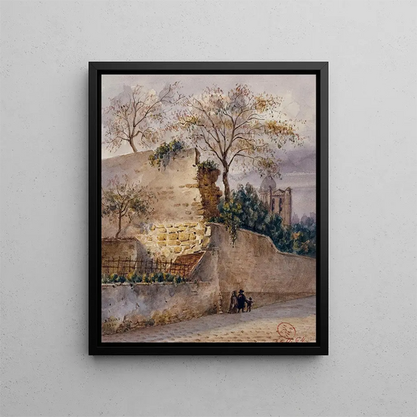 Rue Clovis mur de Philippe Auguste - Auguste Sébastien Bénard — indrammet kunstværk på væggen
