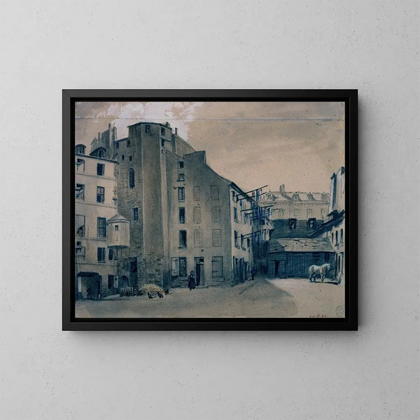 Tour des pèlerins, cour Saint-Jean de Latran - Auguste Sébastien Bénard — indrammet kunstværk på væggen