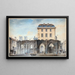Vue af den gamle facade af Hôtel-Dieu efter branden i 1772 - Auguste Sébastien Bénard — indrammet kunstværk på væggen