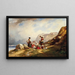 Lavandières ved bjergsøen - Auguste Delacroix — indrammet kunstværk på væggen