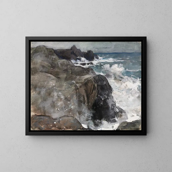 Tempête over Yeu-øen - Auguste Louis Lepère — indrammet kunstværk på væggen