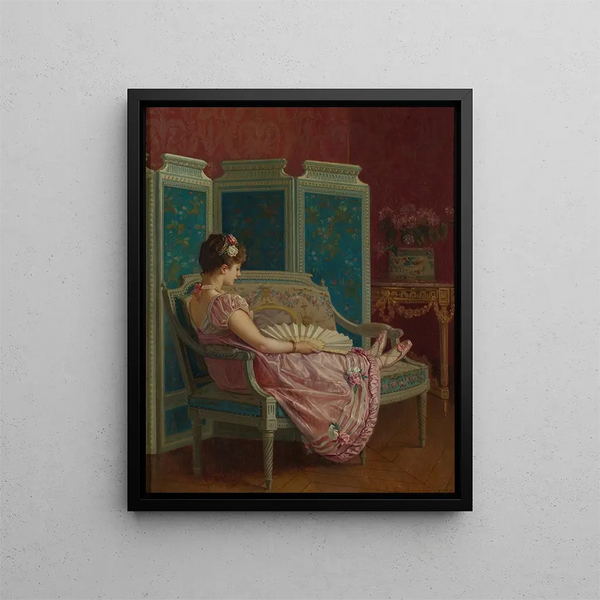 Pensées vaines - Auguste Toulmouche — indrammet kunstværk på væggen