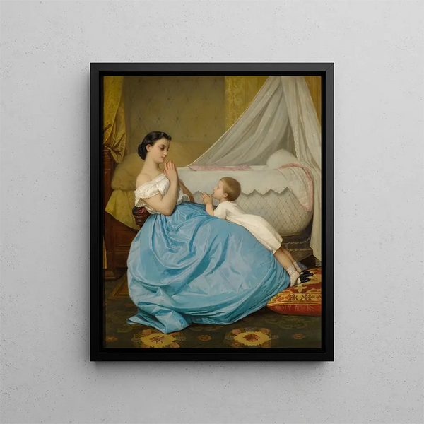 La Prière - Auguste Toulmouche — indrammet kunstværk på væggen