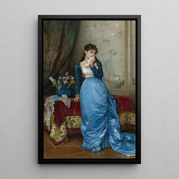 La Lettre - Auguste Toulmouche — indrammet kunstværk på væggen