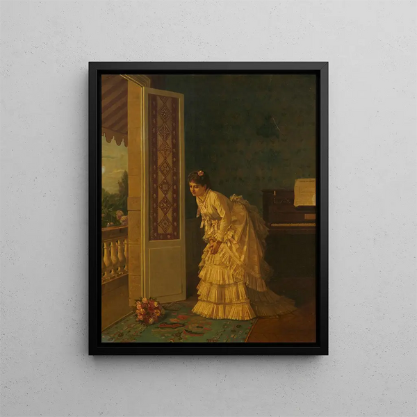 Le bouquet surprise - Auguste Toulmouche — indrammet kunstværk på væggen