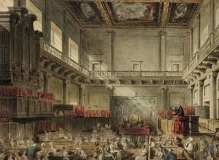 Studie til den kongelige kapel i Whitehall i Londons mikrokosmos - Augustus Charles Pugin — visning af kunstværket