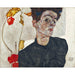 Reproduktion af maleriet Egon Schiele selvportræt med en kinesisk lanterneplante maleri