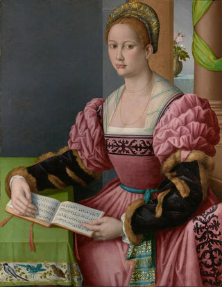 Bacchiacca - Portrait of a Woman with a Book of Music.webp