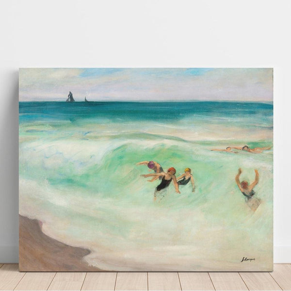 Reproduktion af maleriet Baigneurs dans la Vague - Henri Lebasque