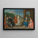 Portræt af Jacques-Jean Cremers 1736 efter 1803 og hans kone danser på en haveterrasse omgivet af andre familiemedlemmer, der spiller musik - Balthasar Beschey — indrammet kunstværk på væggen