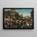 Musicians and dancing figures in an ideal landscape with ruins and buildings in the distance - Ecole des Bamboccianti — indrammet kunstværk på væggen