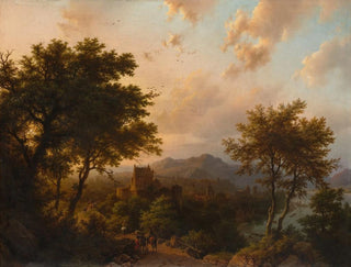 Barend Cornelis Koekkoek - Sunset on the Rhine.webp