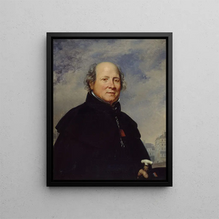 Portrait af Edme Champion alias manden med den lille blå jakke 1764-1852 filantrop - Baron Charles de Steuben — indrammet kunstværk på væggen