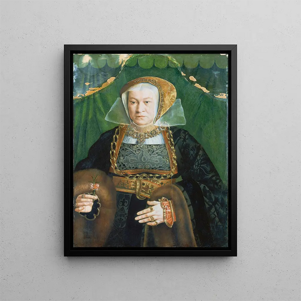 Portrait af Sibylla Kessel - Barthel Bruyn den Ældre — indrammet kunstværk på væggen