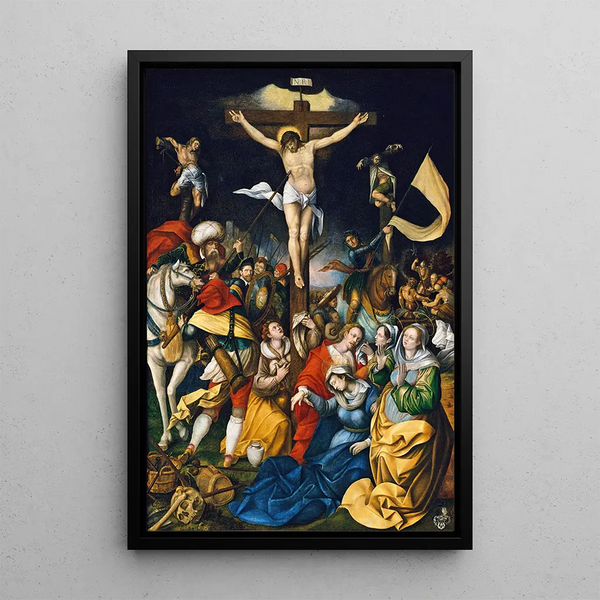 La Crucifixion - Barthel Bruyn l'Ancien — indrammet kunstværk på væggen