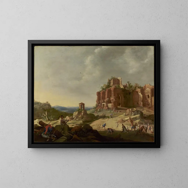 La lapidation de saint Étienne - Bartholomeus Breenbergh — indrammet kunstværk på væggen