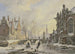 Patineurs sur un canal à Amsterdam - Bartholomeus Johannes van Hove — visning af kunstværket